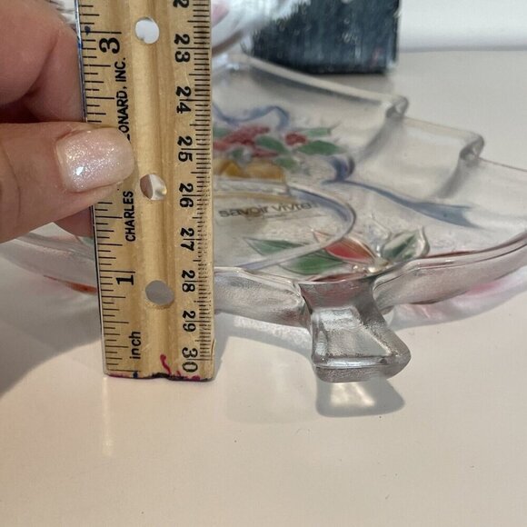 SAVOIR VIVRE Embossed Christmas Tree Server Candy Dish Holiday Spirit  7.5" NEW - Picture 5 of 7